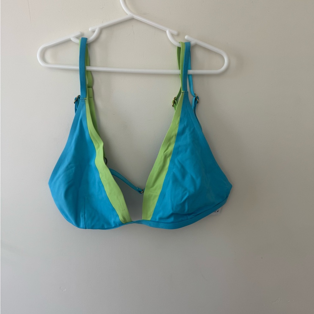 L*Space Blue and Green Color Block Bikini